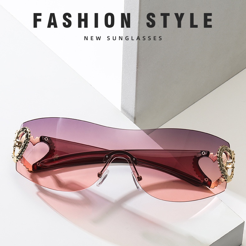 2023fashion Aesthetic Shades Sunglasses Untuk Wanita/Pria Kacamata Tanpa Bingkai Eyeglasses Colour