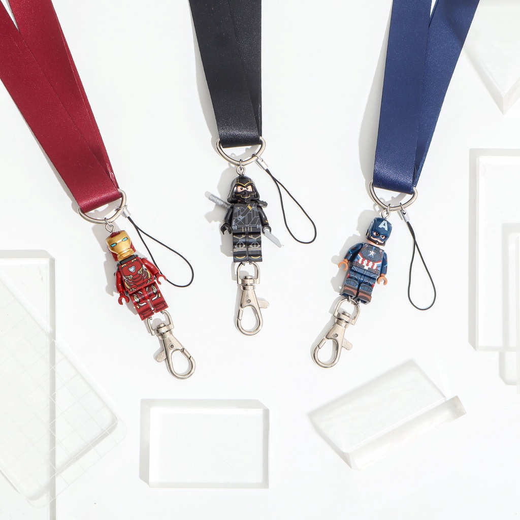 Lanyard / Tali / Kalung ID Card Holder / Tempat Kartu Nama dg Minifigure (2) || Kado Hadiah Unik Lucu Antimainstream