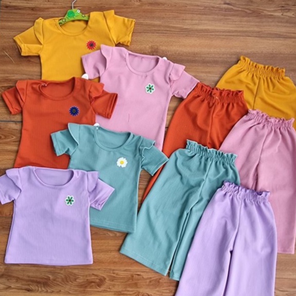 ZASKIYA - SET MANGO KNIT RIB ANAK / SETELAN ANAK PEREMPUAN 1-4 THN