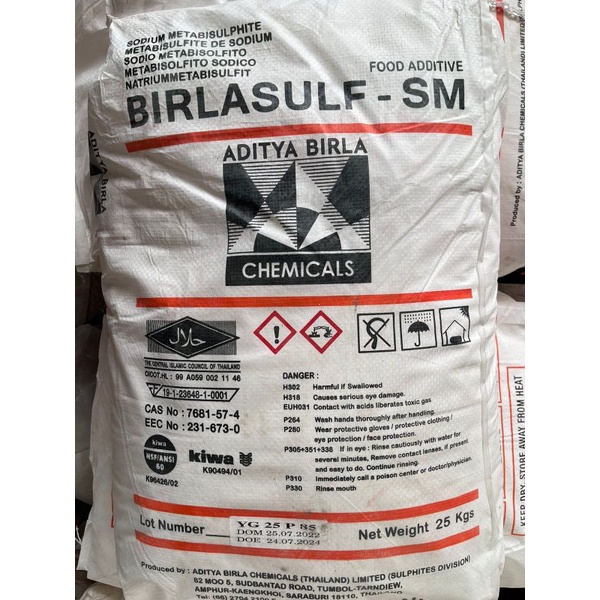 

Sodium Meta Thailand / Sodium Metabisulfite / SMB 25KG