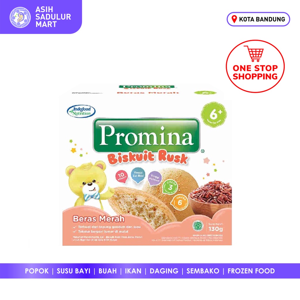 Promina Biskuit Rusk Beras Merah 130gr Murah Promo Bandung