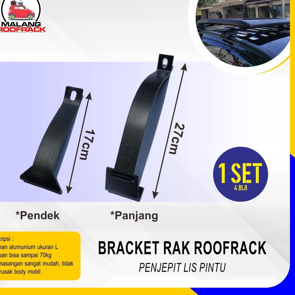Murah Gembira Malang Roofrack Penjepit Lis Pintu Bracket Rak Roof Rack 4pcs