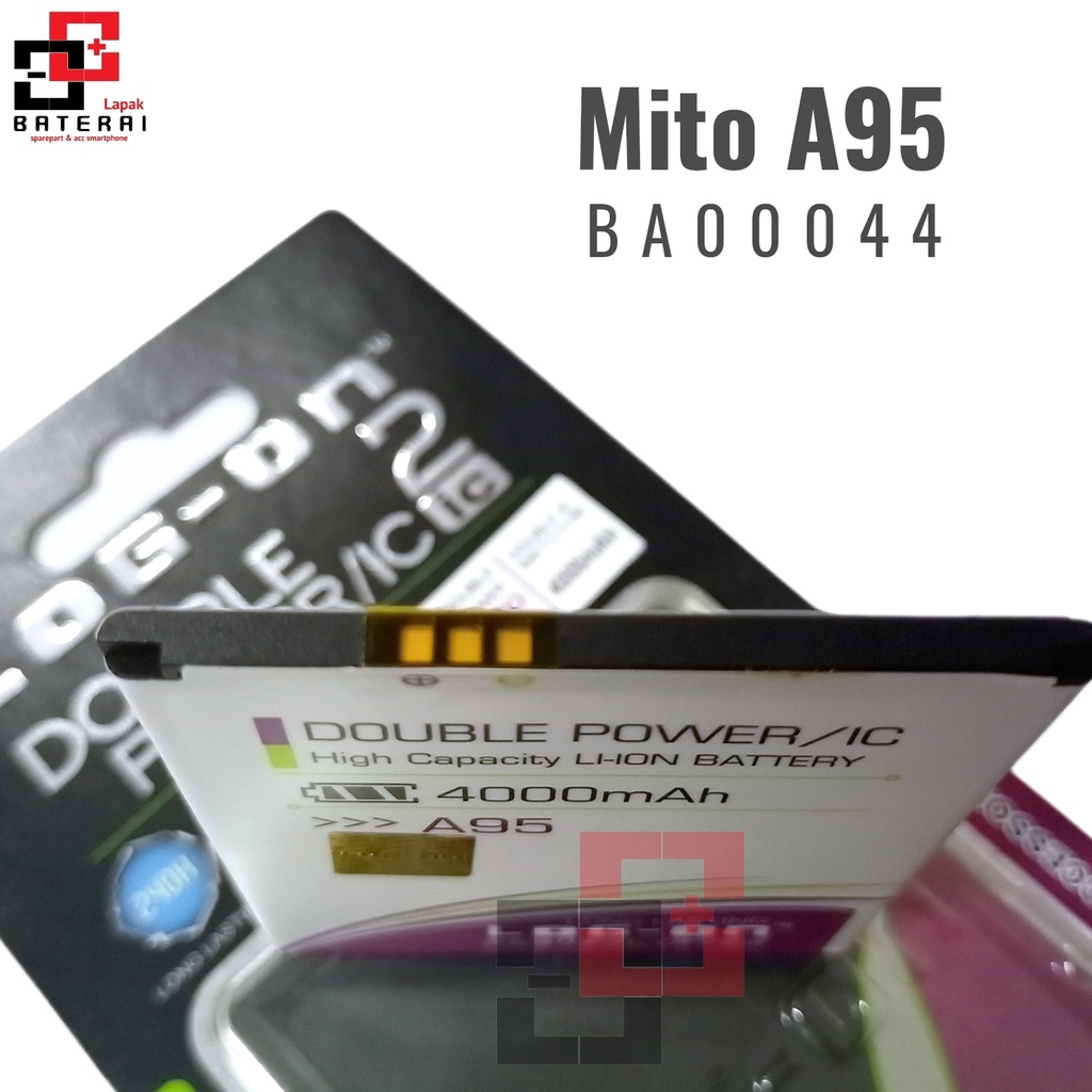 LOG - ON Baterai Mito A95 BA00044 Double IC Protection Battery Batre | Original Logon