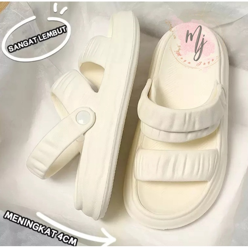 sandal wedges tali perempuan sandal karet wanita sandal tali wanita kekinian korea import sendal slip on EVA anti slip