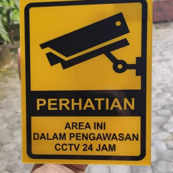 Jual Free Ongkos Kirim Perhatian Cctv Peringatan Cctv Sign Akrilik