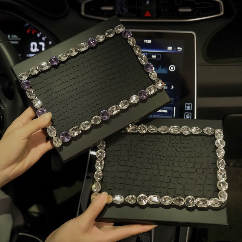 Anti Slip Mat Dashboard Rhinestone PVC Material（16.4*20）