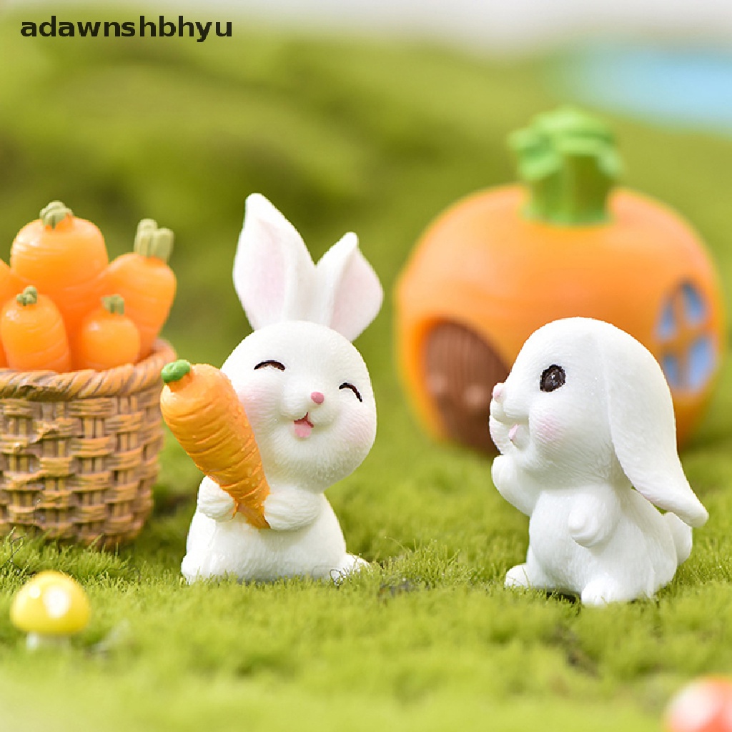 Adawnshbhyu Patung Hadiah Sunmmer Kelinci Peri Taman Miniatur Resin Craft Landscape ID