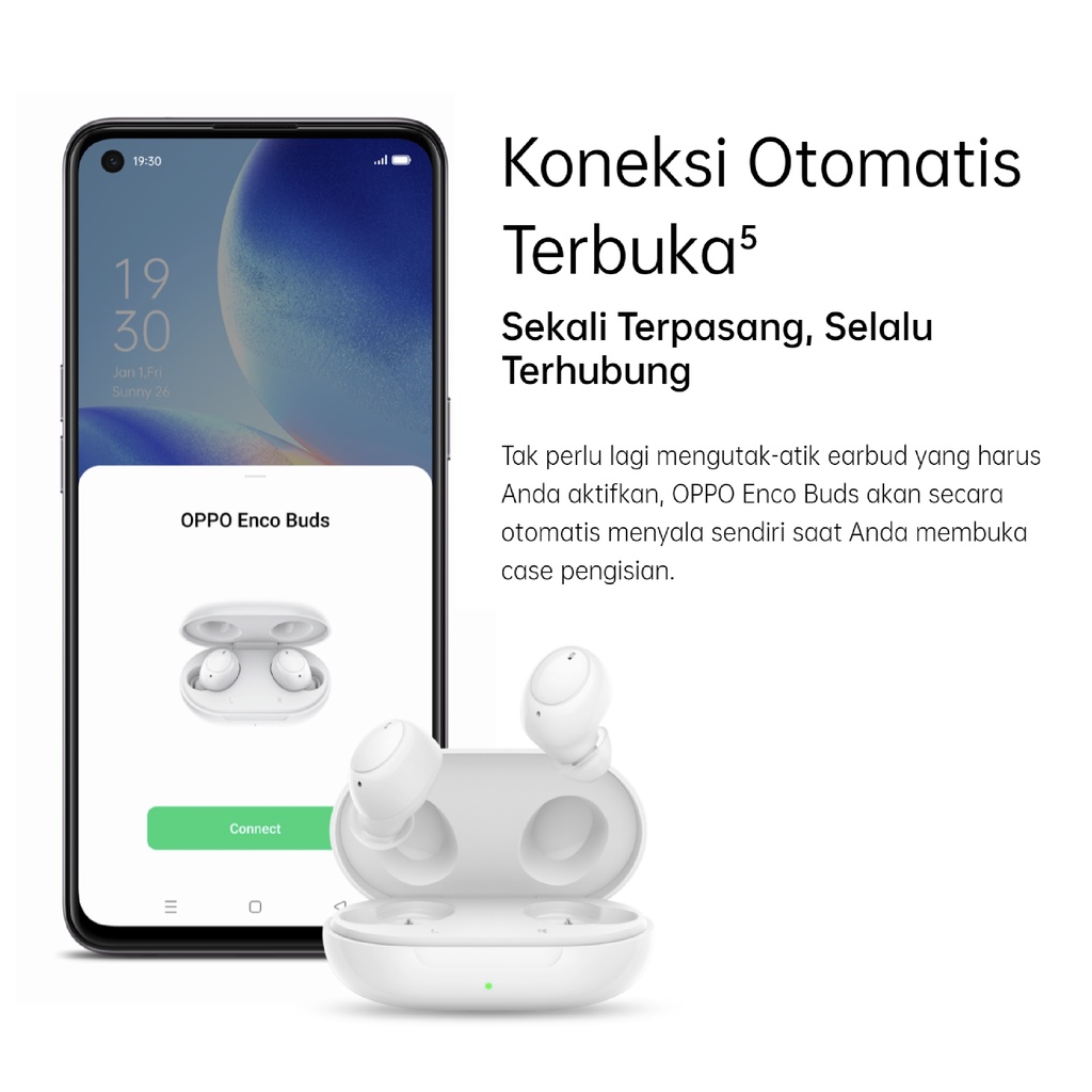 Oppo Enco Buds Bluetooth Earpods Earphone Handsfree Headset Wireless Murah Original Garansi Resmi