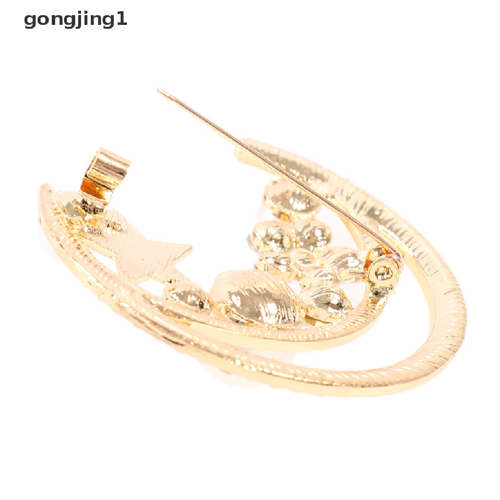 Ggg Bulan Bintang Peal Bros Untuk Wanita Baroque Trendy Elegan Brooch Pin Hadiah Pesta ID