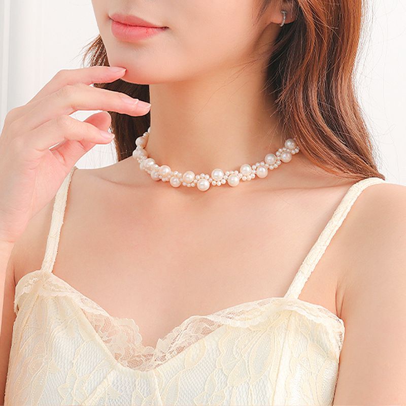 PROMO COD Kalung Mutiara Rangkai Ulir Wanita Korean Style Glamour Series