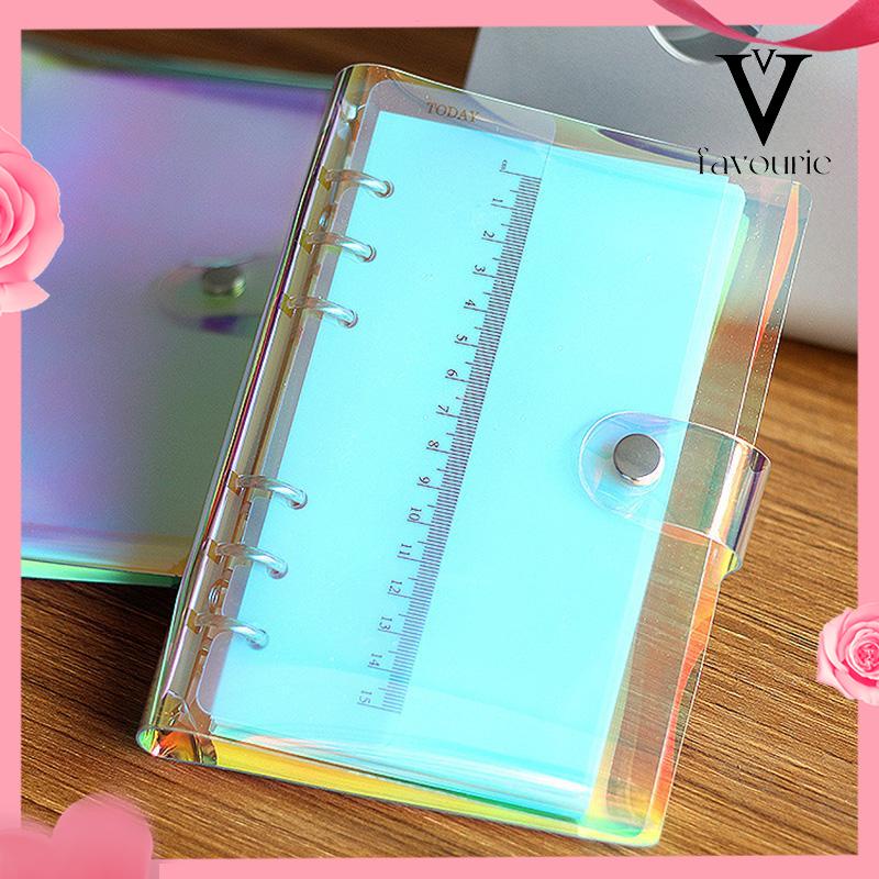 CODA6/A5 Clear Soft PVC Notebook Binder Cover Planner 6-Ring Loose-Leaf Folder Stationary-FA