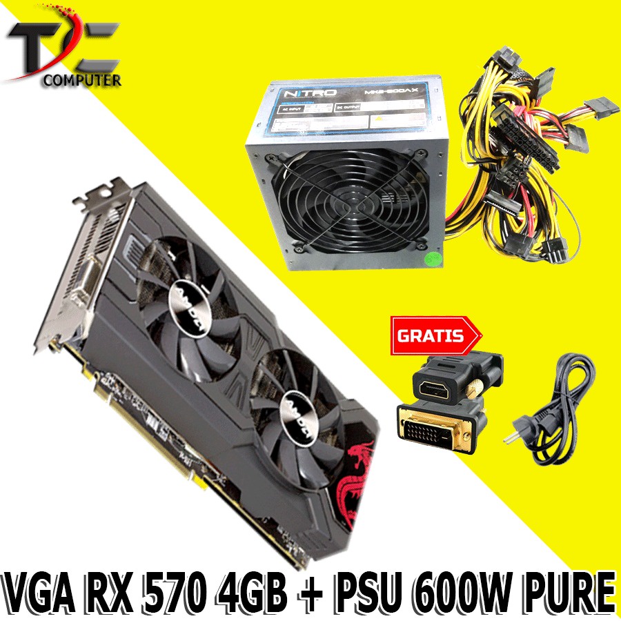 VGA CARD plus PSU 500w/600w/700 w POWER SUPPLY PC GAMING