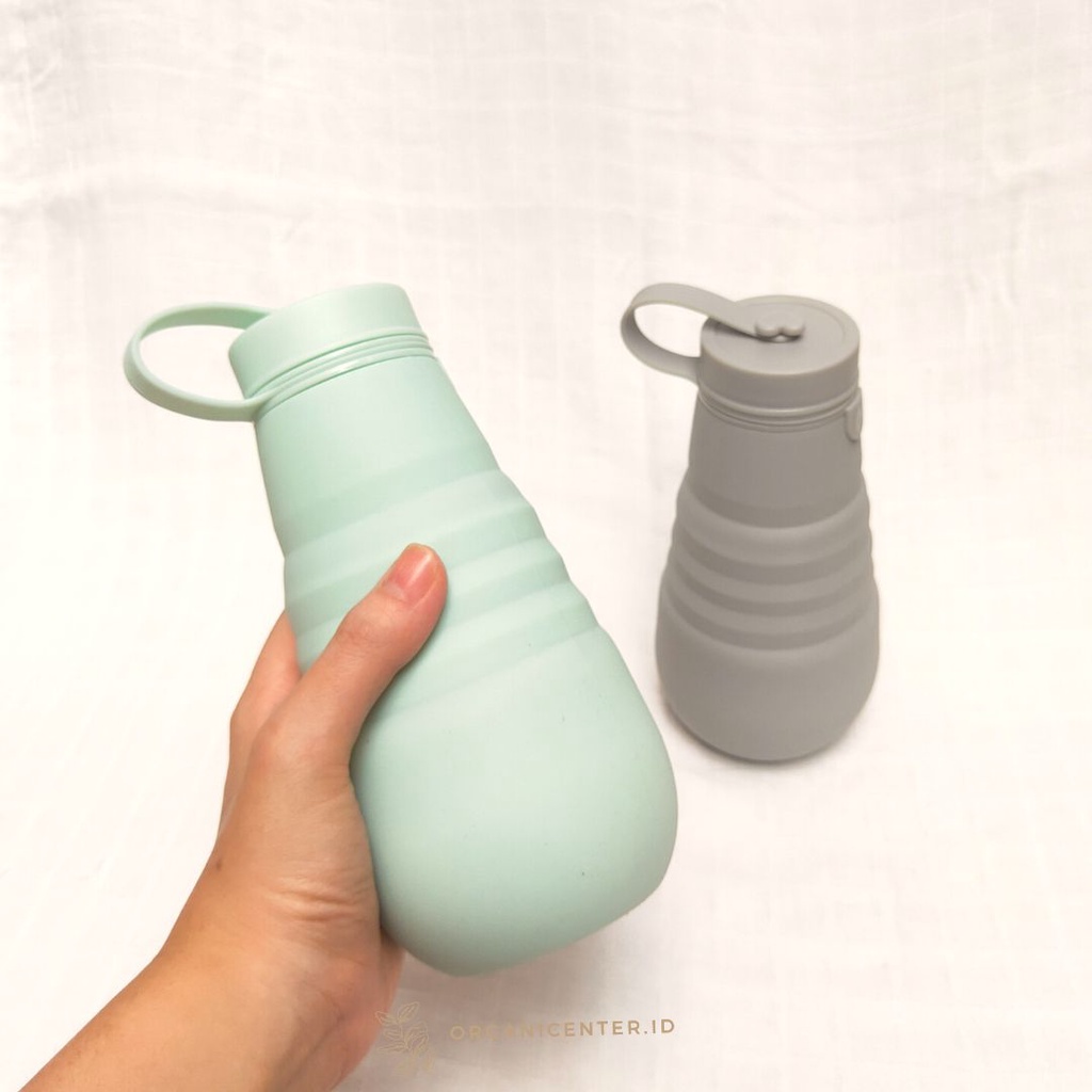 Botol Air Minum Lipat Foldable Water Bottle 500 ml BPA Free Collapsible Silikon Silicone 500 ml BPA Free Tumblr Sport