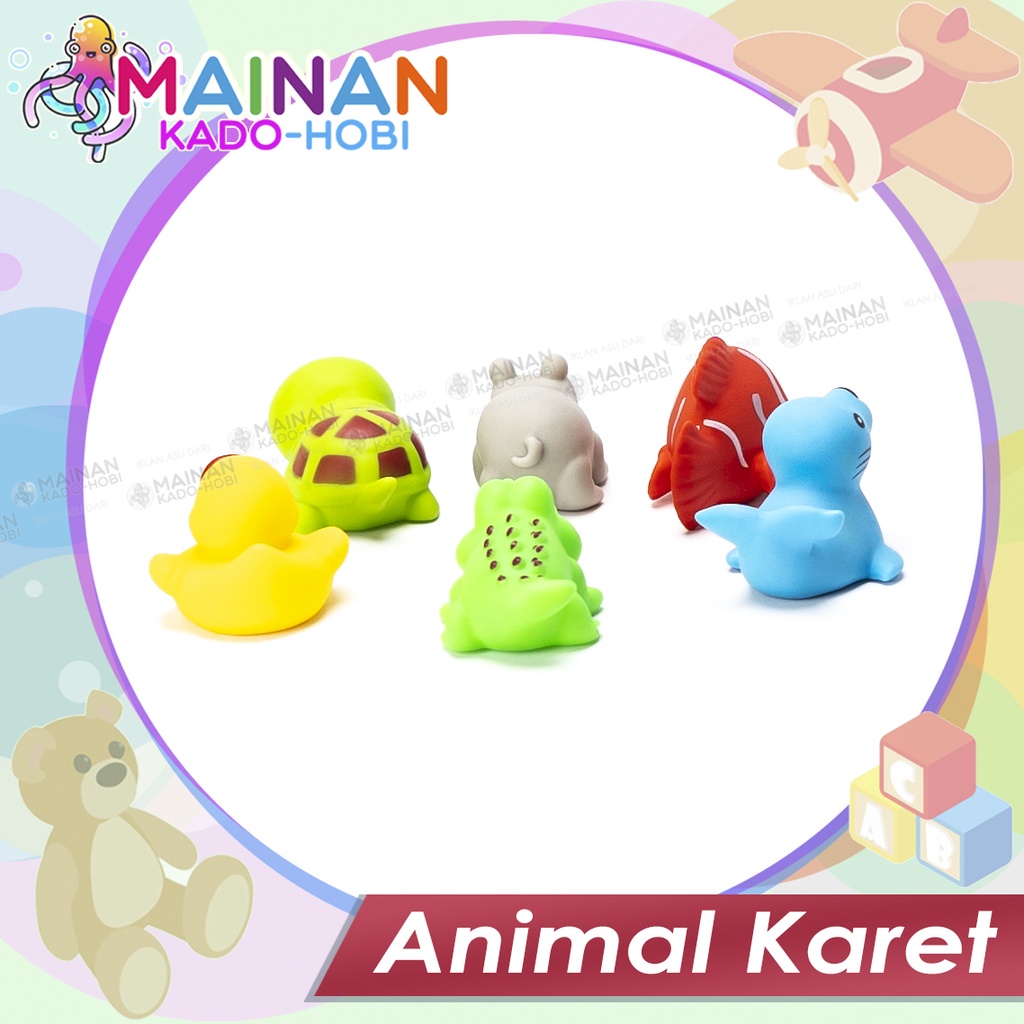 MAINAN MANDI ANAK BAYI SEA ANIMAL HEWAN LAUT KARET BUNYI BATH TOYS