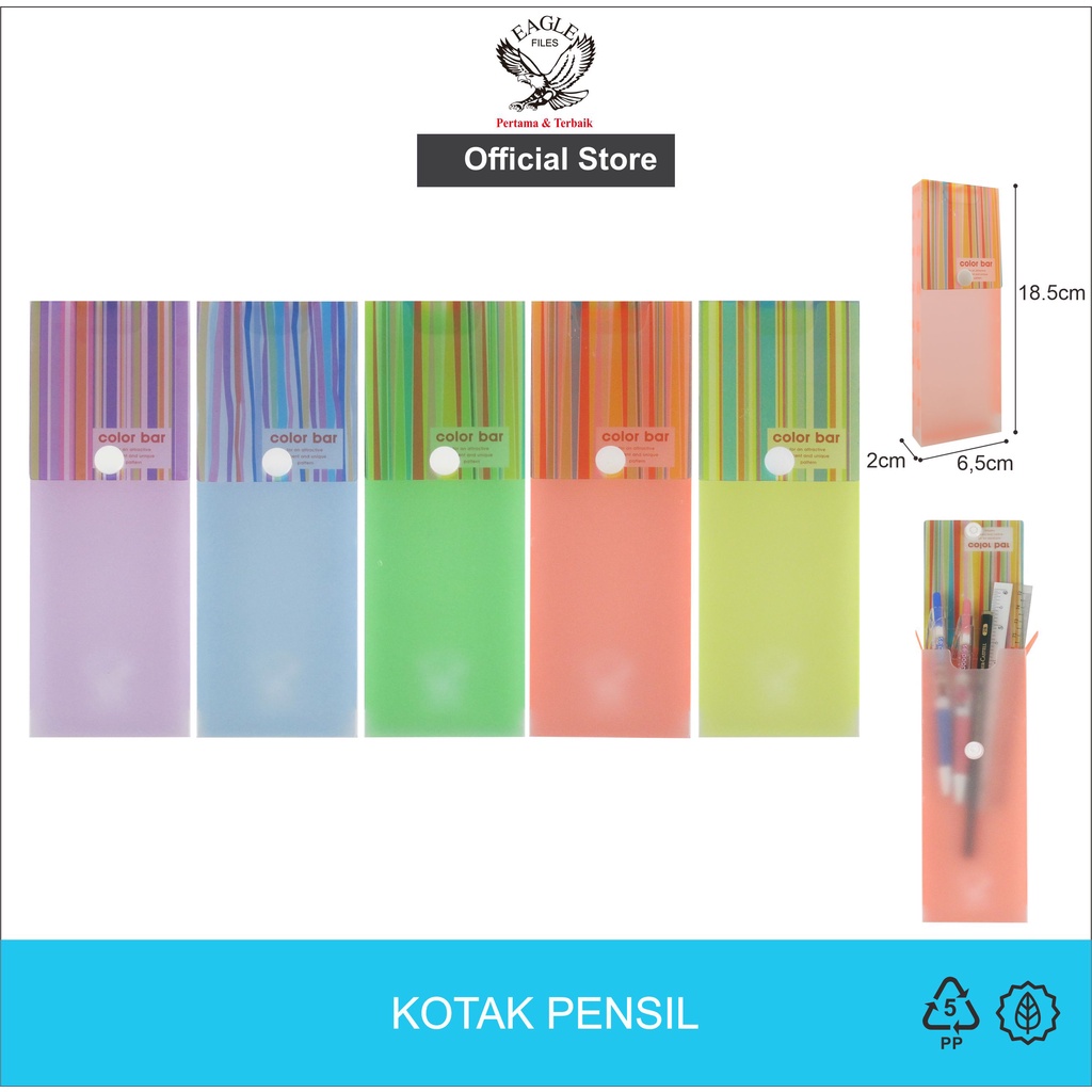 

Kotak Pensil Transparan EAGLE Tempat Tepak Pensil Case Plastik Pencil Case Motif STRIPE
