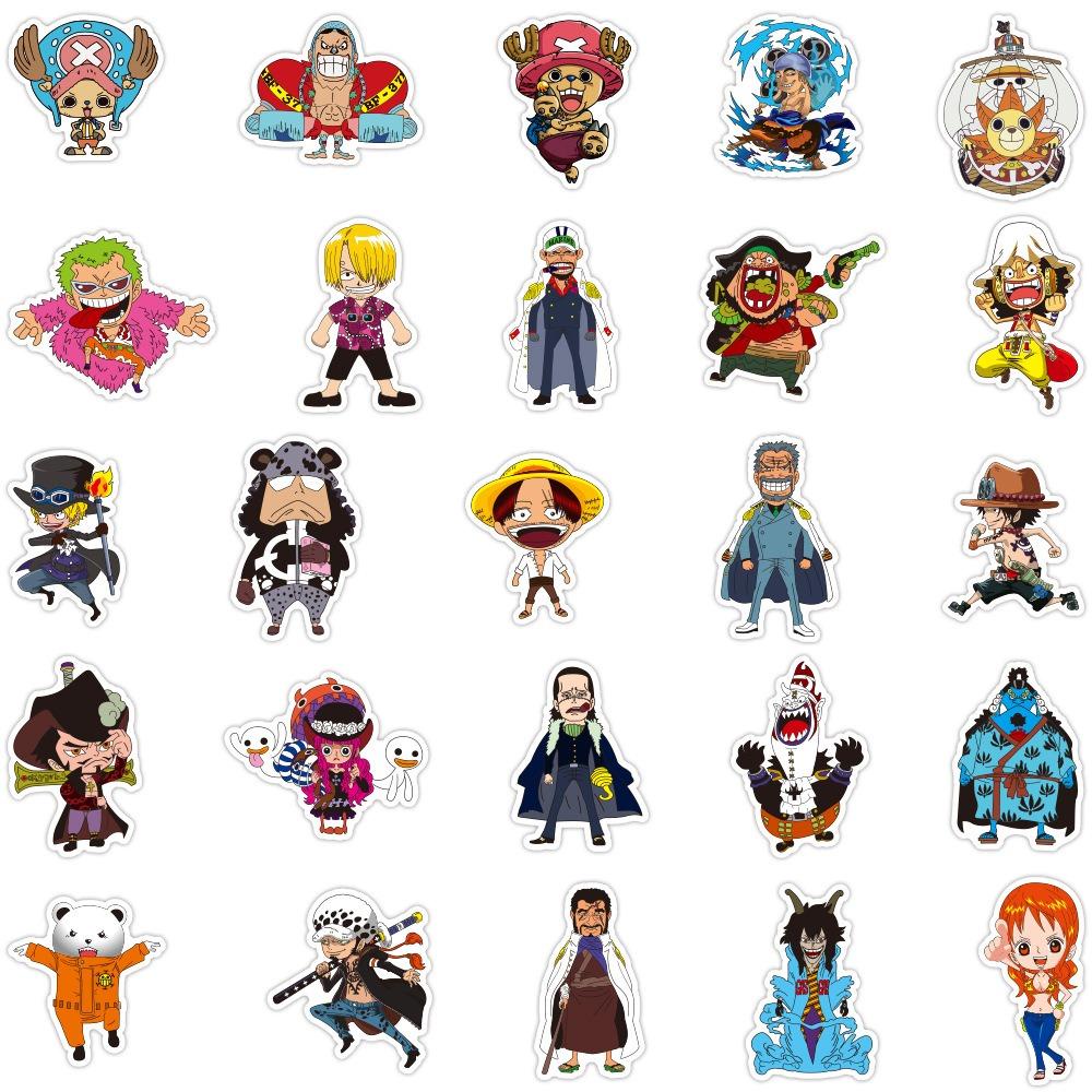 Agustina ONE PIECE Stiker Tahan Air Kartun Kulkas Scrapbooking Koper Handphone Skateboard Album Stiker Dekoratif