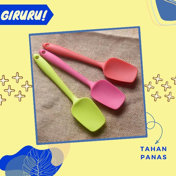 Spatula Sekop Silikon BPA Free Heat Resistant Large 28 Cm / Spatula Sekop Kue Bahan Silikon / Sendok Pengaduk Silicone Adonan Kue / Sendok bentuk SEKOP / Sendok Spatula 27CM Sekop Kue Bahan Silikon / Sendok Pengaduk Silikon Adonan Kue