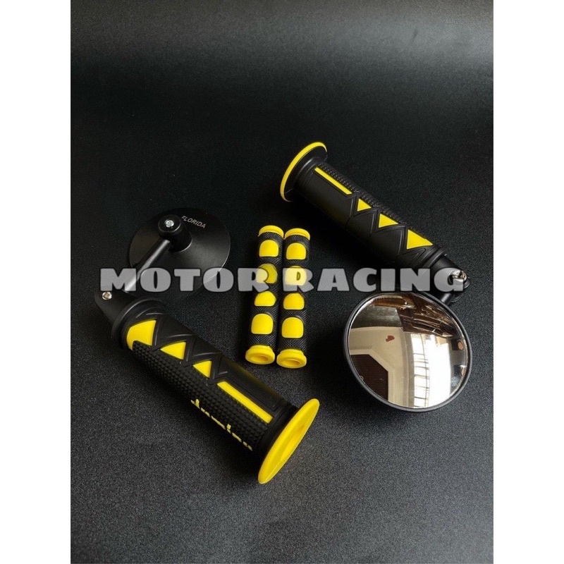 Spion Jalu Bar End Plus Handgrip Plus Karet Handle Paket 3in1 Universal Semua Motor