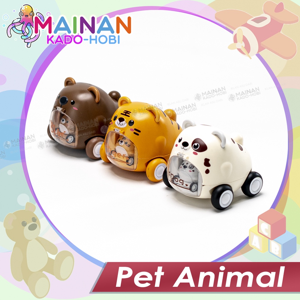 MAINAN ANAK VIRAL MINIATUR CUTE PET ANIMAL PRESS CAR