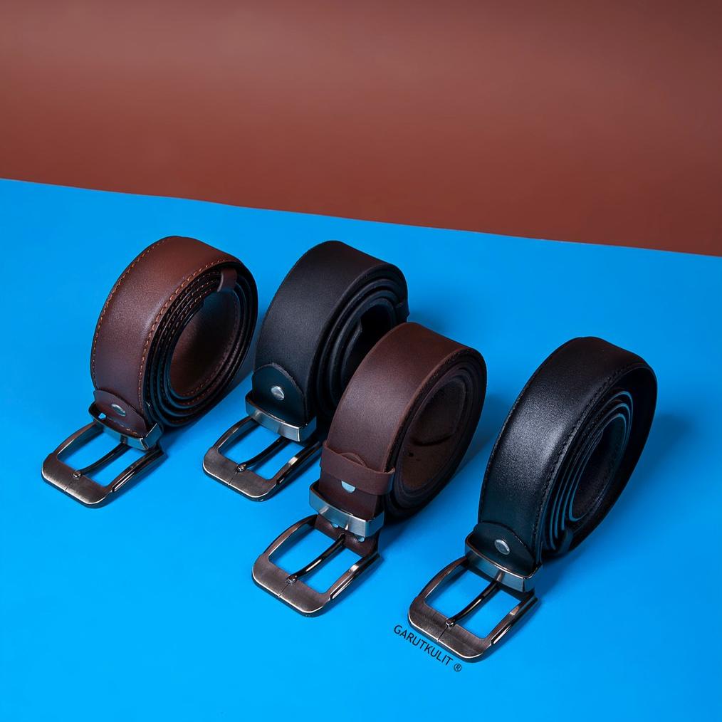 (Ready COD) GK Casual Belt (Tanpa Jahitan) - Sabuk Kulit Asli Pria / Gesper Kulit Pria / Sabuk Kasua