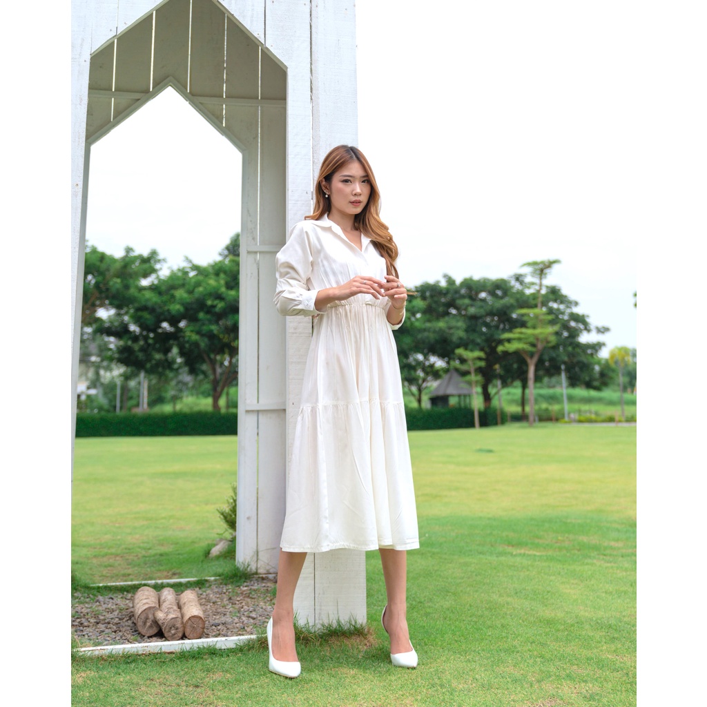 Christmas Ed | Elodie Long Dress / Dress Kasual / Dress Lengan Panjang Wanita