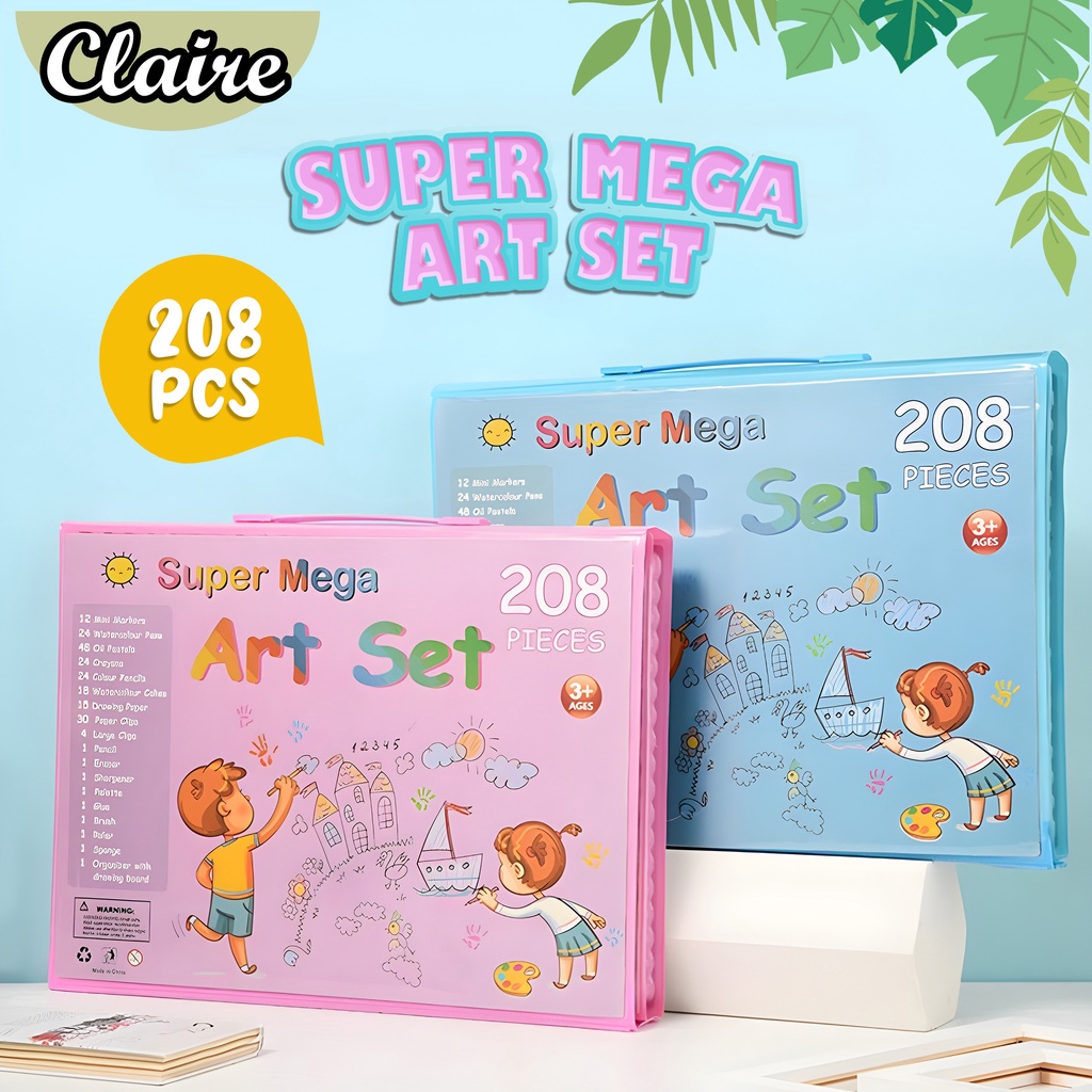 Set Art / Crayon Set 208pcs / Krayon Mewarnai Anak 208pcs / Pensil Warna Set 208pcs