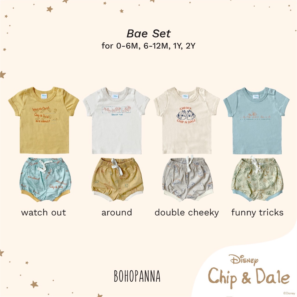 BOHOPANNA BOHO BABY BAE SET DISNEY SETELAN PIYAMA ANAK PENDEK EDISI DISNEY