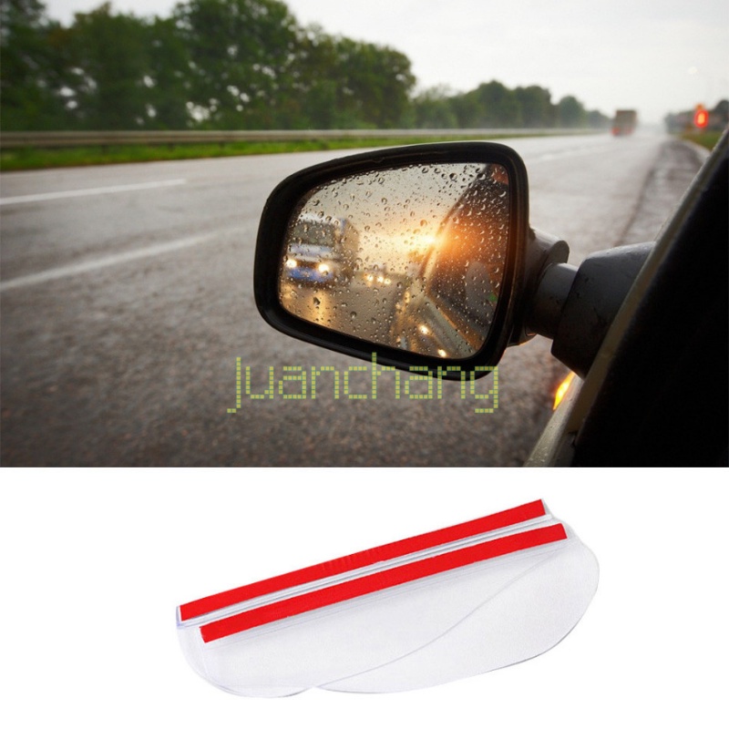 2pcs Baru Universal Fleksibel PVC Kaca Spion Hujan Alis PVC Auto Mirror Rain Shield Shade Cover Pelindung Shade Rainproof Blades Mobil Back Mirror Penutup Hujan Alis Aksesoris Mobil