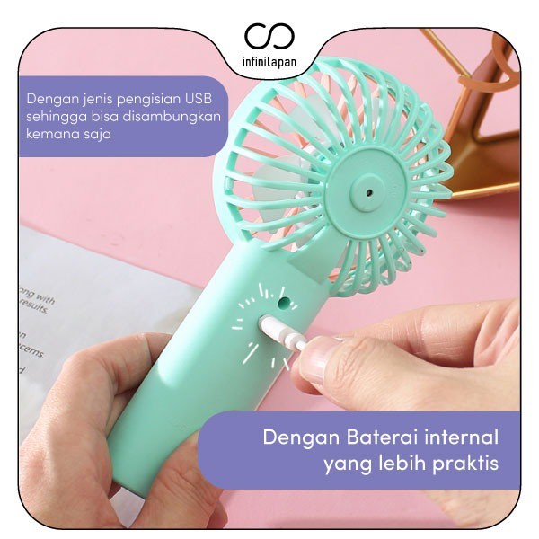 Kipas Angin Mini Portable Kipas Tangan Genggam Rechargeable USB Fan