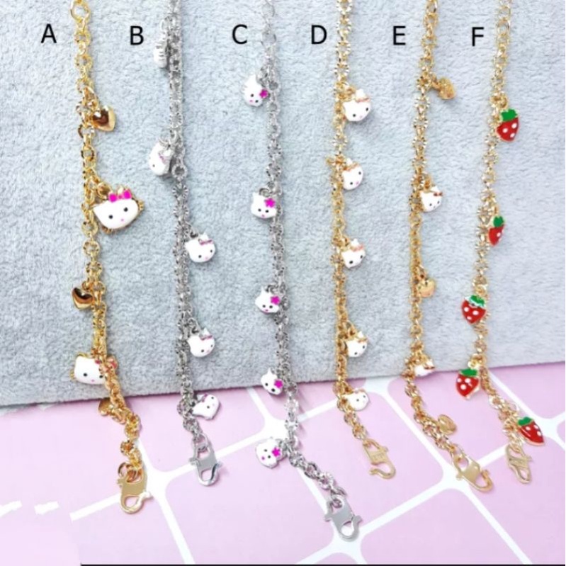 Gelang anak perempuan model rumbai gold / silver