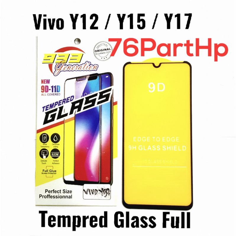 Tempered Glass Full Vivo Y12 - Y15 - Y17 - Kaca Anti Gores Pelindung