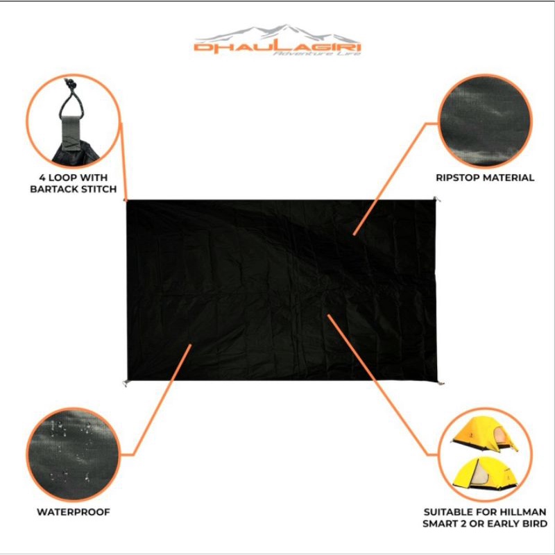 FOOTPRINT TENDA HILLMAN CLOUD UP SMART 2 EARLY BIRD 2  ALAS MATRAS TENDA GUNUNG OUTDOOR HIKING CAMPI