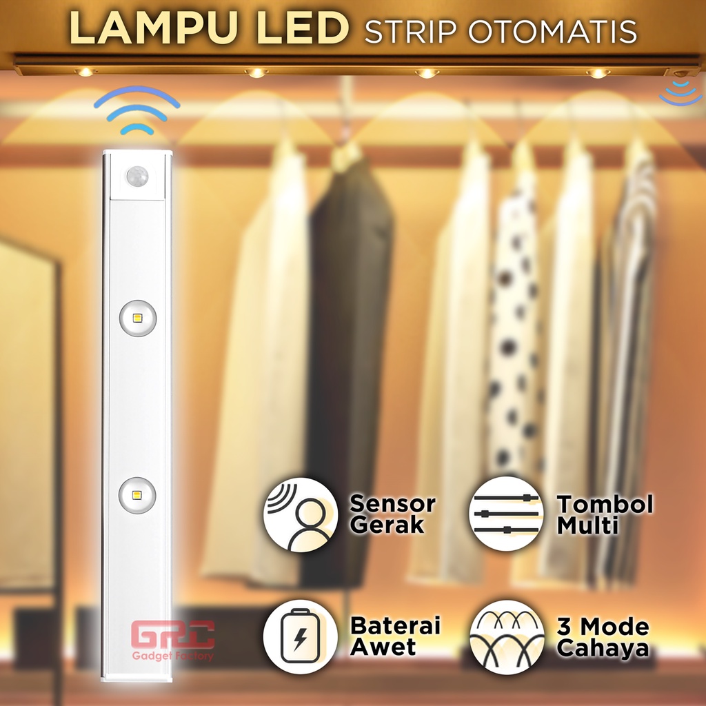 Lampu LED Sensor Gerak Motion Light Lamp Tempel Dinding Lemari Cabinet