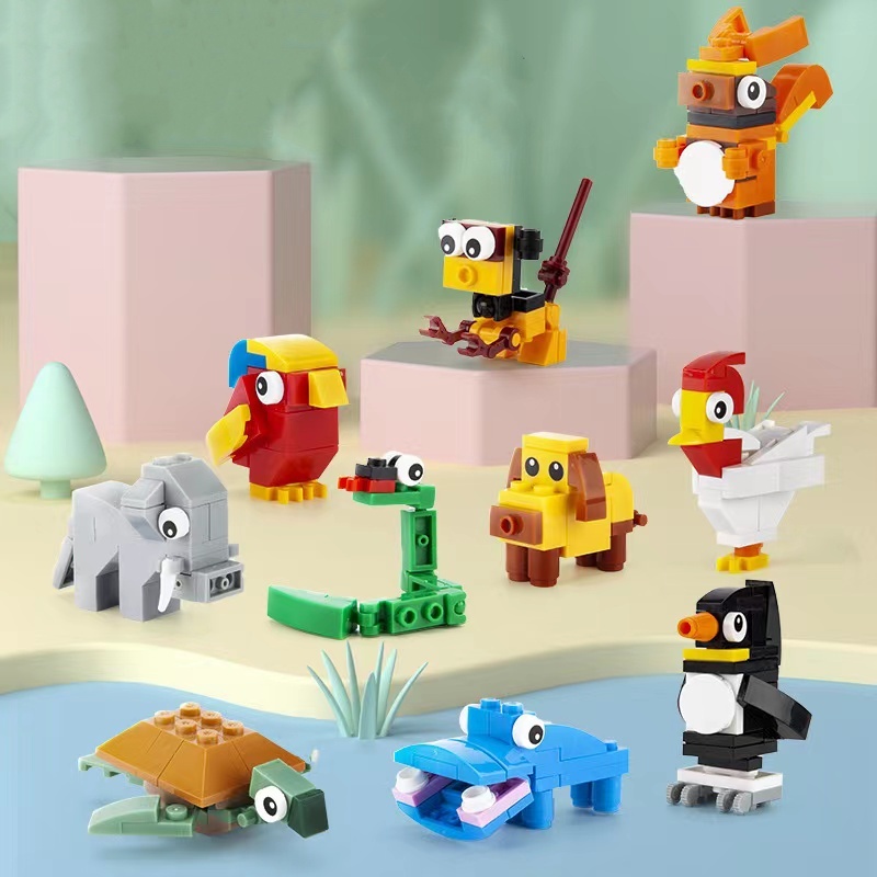 Diy Turtle Pinguin Hippo Snake Dan Partikel Kecil Lainnya Blok Bangunan Bisa Susun 10jenis Bisa Dirakit Jadi Lantern Fish Toy Building