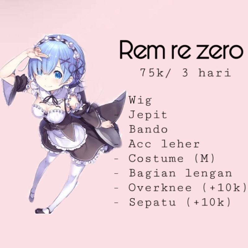 Rental cosplay Rem re:zero