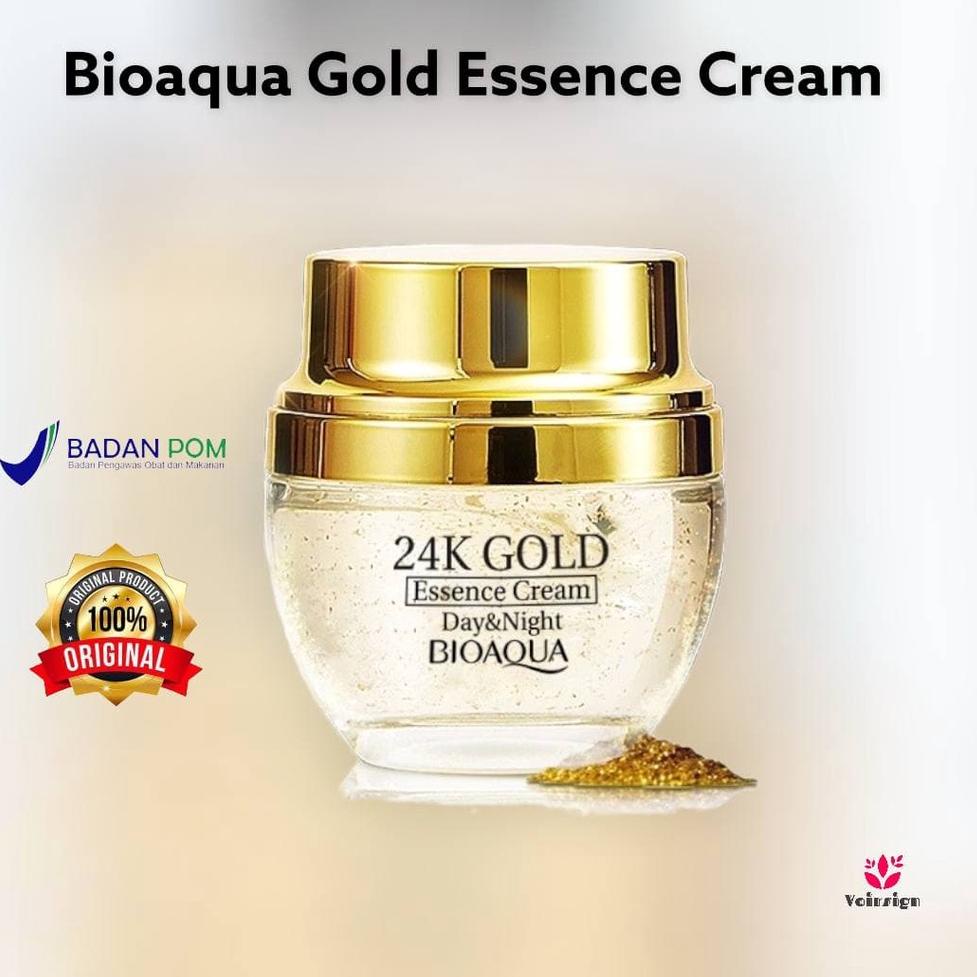 Kode-G67V-㊛) ✨ Voirsign ✨BIOAQUA 24K Gold Essence Cream 50g .BPOM. bisa cod