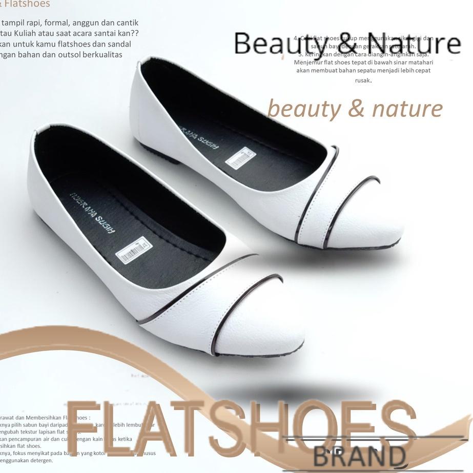 Siap Kirim Sepatu Kerja Wanita Flatshoes Flat Shoes Teplek Kantor Guru Plat Pansus Santai Spatu Kare
