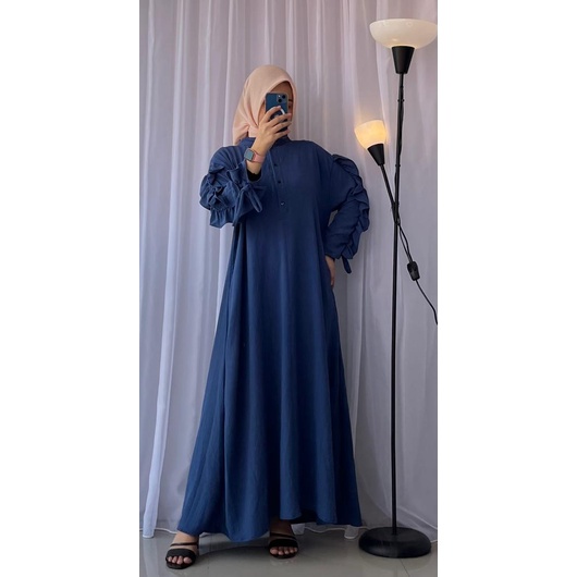 LONG DRESS DIVA | GAMIS KRINKLE LENGAN SERUT MODE KEKINIAN | GAMIS CRINKLE PREMIUM TERBARU 2022-2023