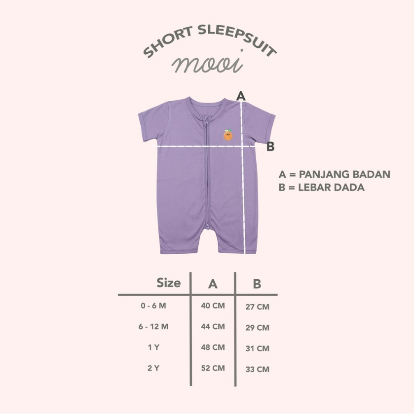 Mooi Sleepsuit Romper 0-12M Short Sleepsuit Baju Tidur Bayi CBKS