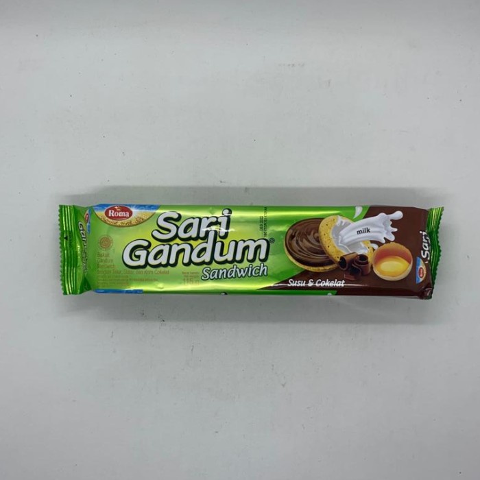 

SNACK ROMA SARI GANDUM SANDWICH COKELAT 115 GR