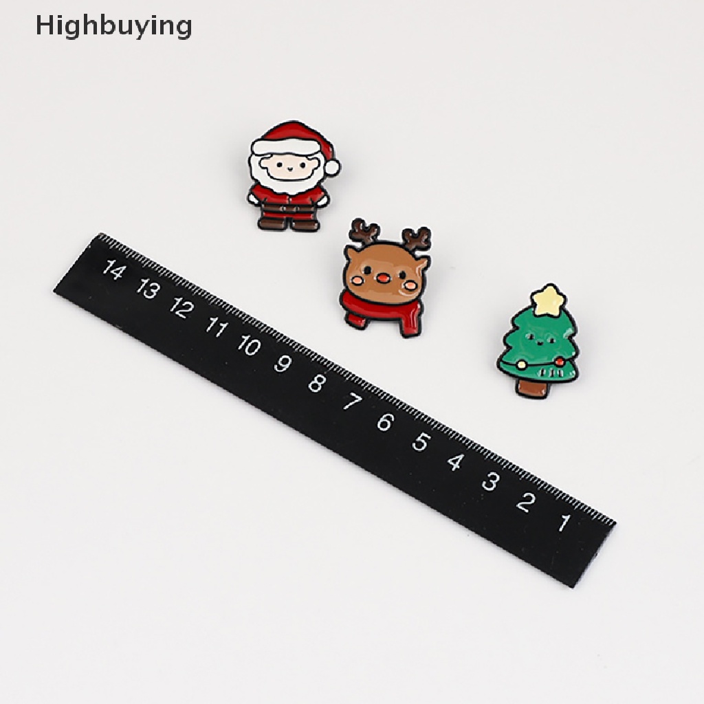 Hbid Kartun Santa Claus Enamel Pin Rusa Pohon Pinus Snowman Bear Boneka Alloy Bros Lencana Hadiah Natal Untuk Anak Glory