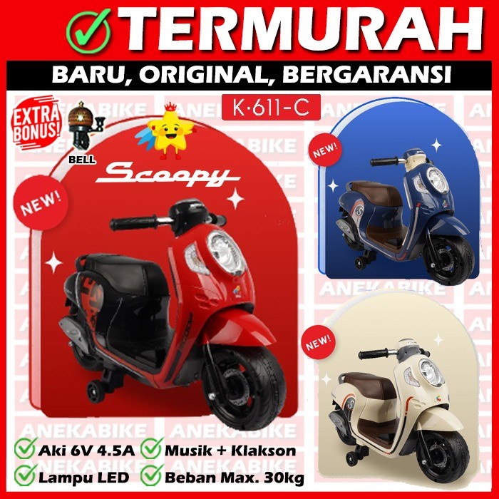 Motor Aki Anak PMB K-611 SCOOPY Mini Lisensi Murah