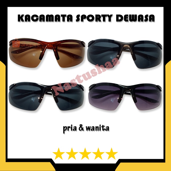 Kacamata Olahraga Sepeda Outdoor Bike Sporty Biker Goes - Kacamata Sepeda Lensa Anti UV Protection Model Wraparounds Kekinian