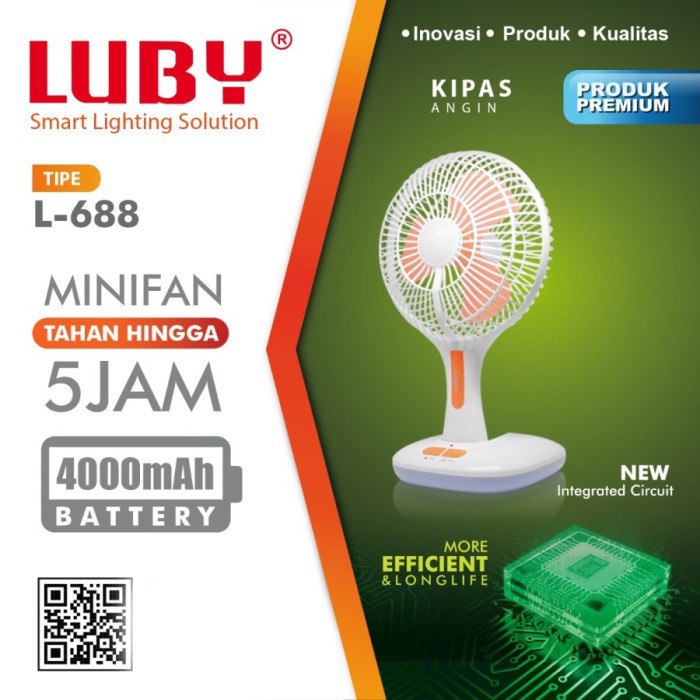 Kipas Angin portable Lampu Emergency LUBY L-688