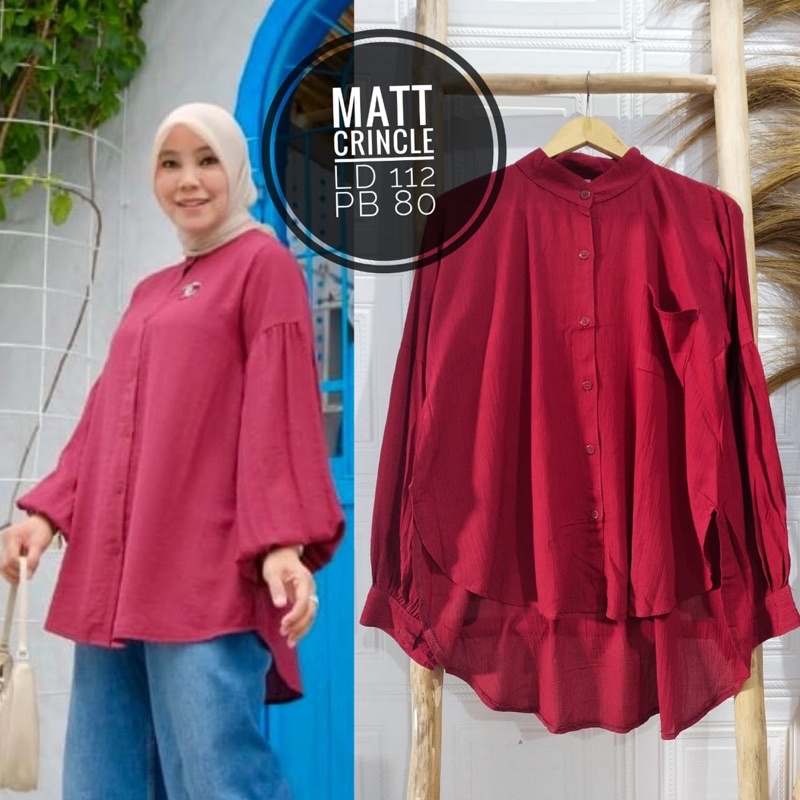 ATASAN WANITA CRINKLE BUSUI // BLOUSE WANITA KEKINIAN TRENDI