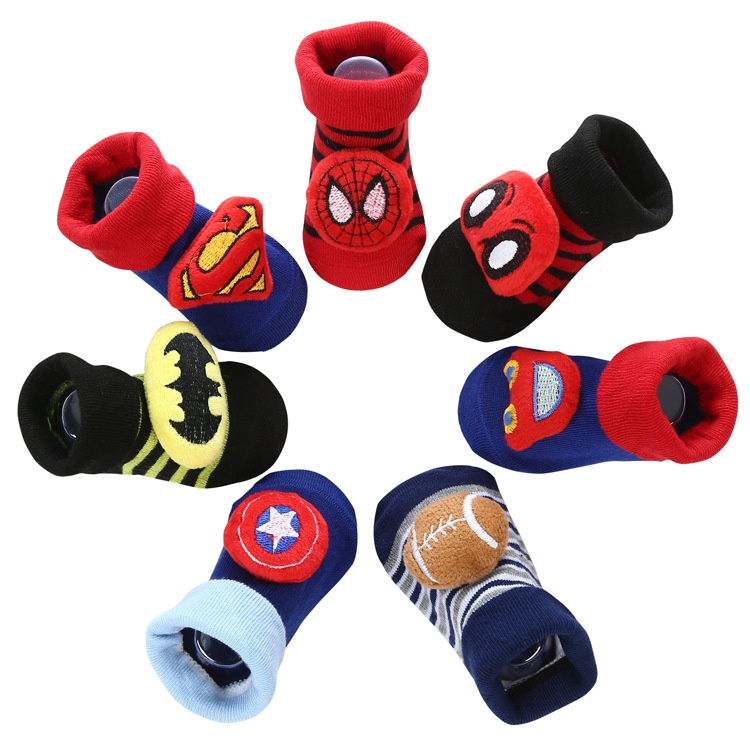 1234OS - KAOS KAKI BAYI MOTIF SUPERHERO / KAOS KAKI ANAK 3D MOTIF SUPERHERO / KAOS KAKI BAYI MOTIF TIMBUL.