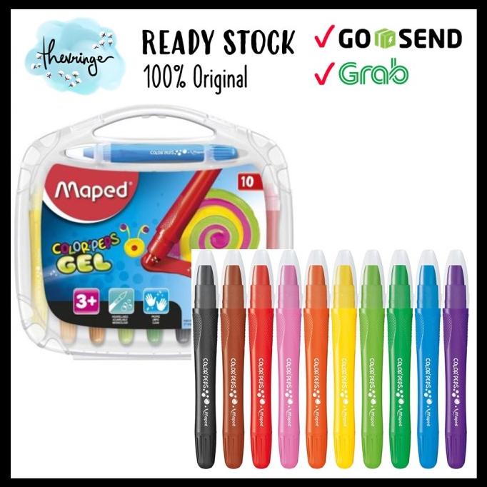 

MAPED Washable Silky Gel Crayon 10 Color Gel like Joan Miro / Mideer