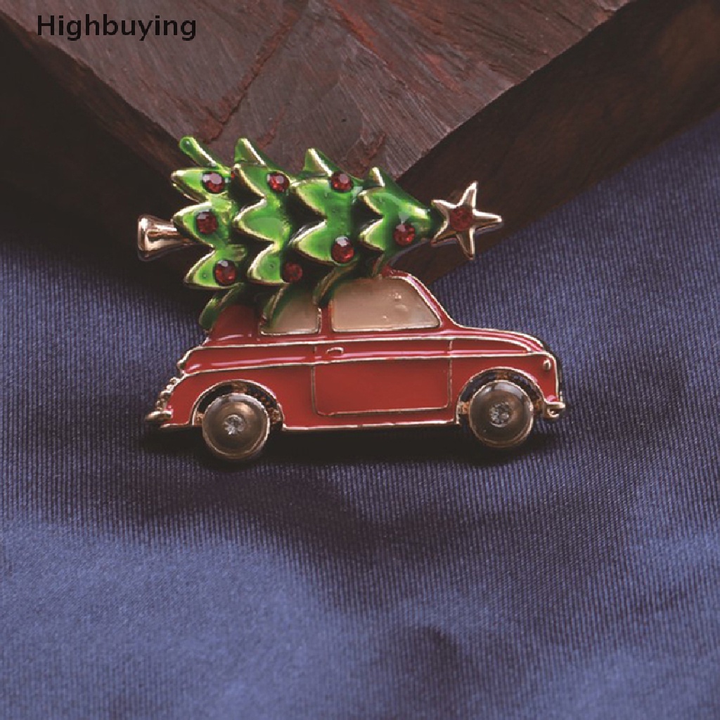 Hbid Enamel Mobil Enamel Pohon Natal Bros Pin Wanita Fashion Perhiasan Hadiah Trendi Bros Glory