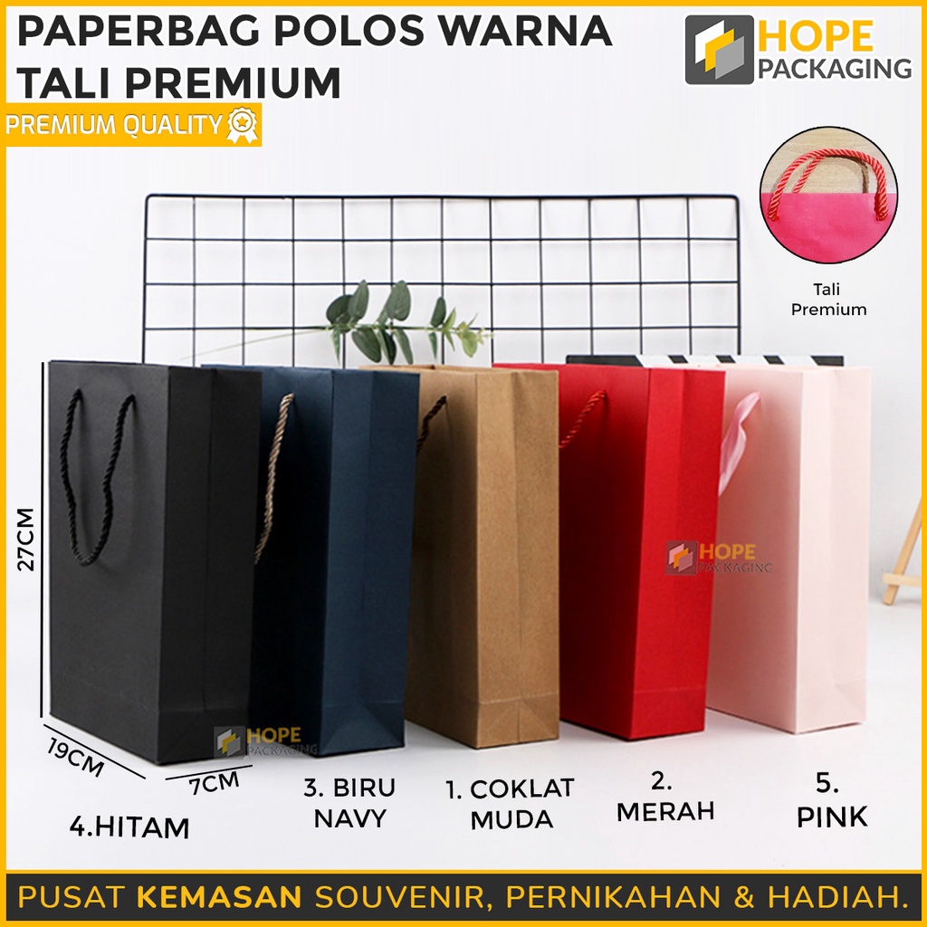 

Paper Bag Polos Warna Packaging Hadiah Souvenir Kado/ Kantong Tas Bingkisan Gift