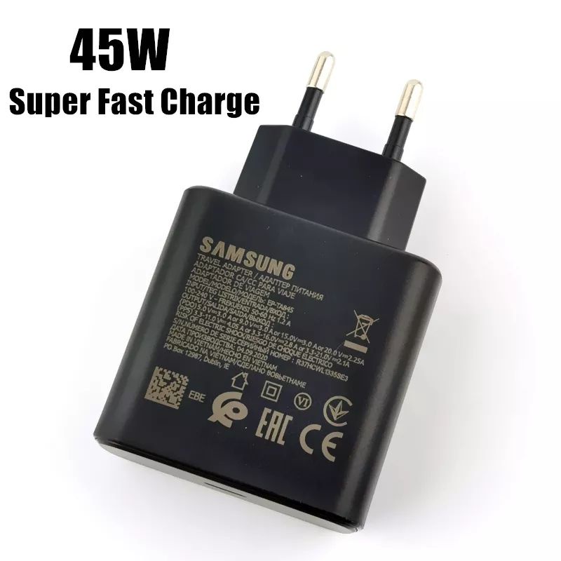 Charger Adaptor Samsung 45 Watt Type C Usb C Fast Charging Original Samsung